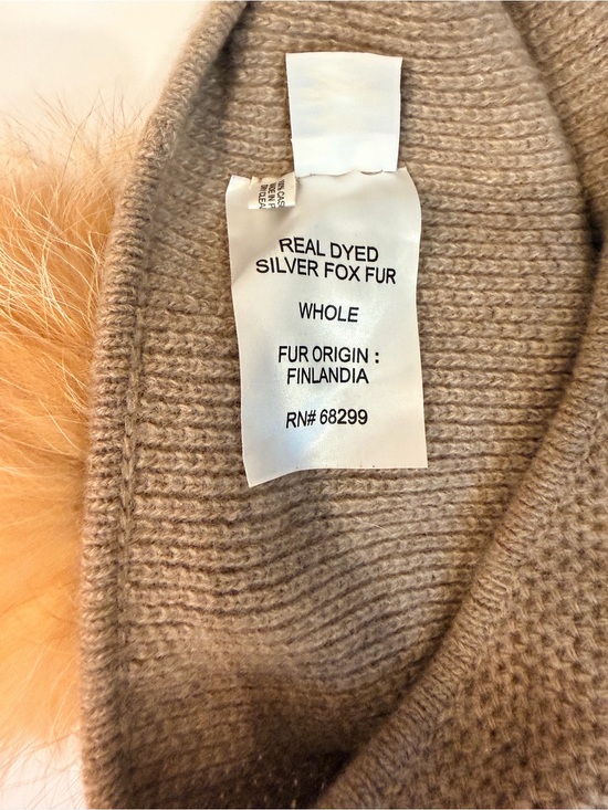 Portolano Cashmere Knit Wrap Real Silver Fox Fur Trim One Size main image 7